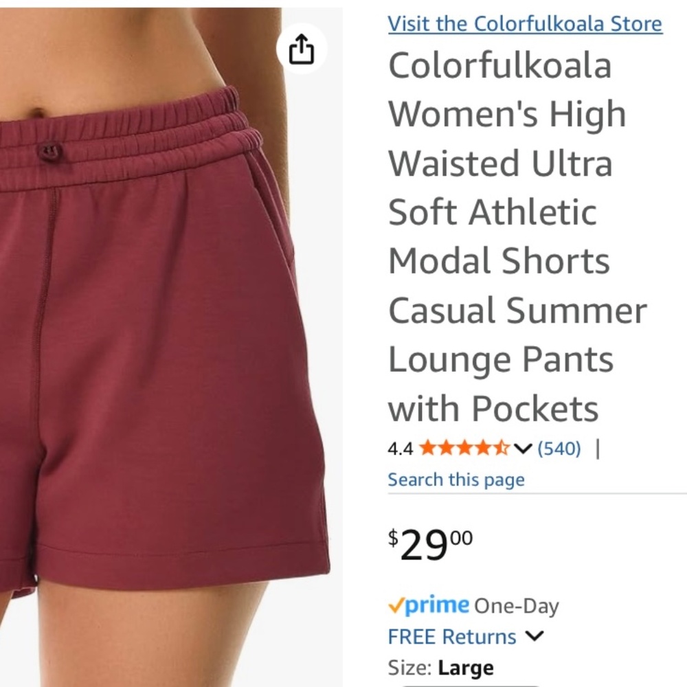 Colorfulkoala Women's High Waisted Shorts  Size Medium set of 2 - Picture 4 of 16